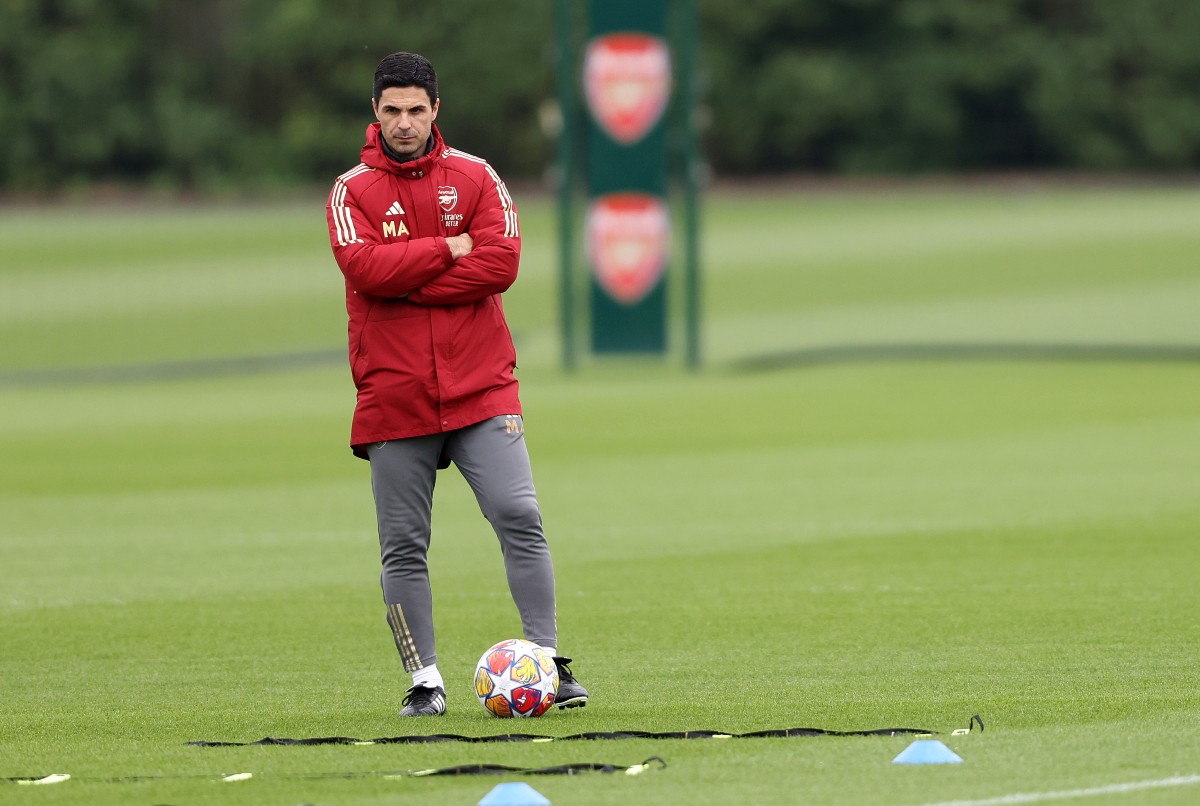 arsenal pre-bayern training arteta